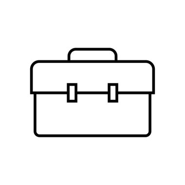 Beyaz arkaplanda evrak çantası satır simgesi - Vektör illüstrasyonu.