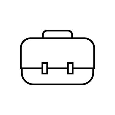 Beyaz arkaplanda evrak çantası satır simgesi - Vektör illüstrasyonu.