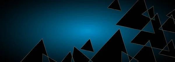 Abstrakt Mönster Från Trianglar Med Guld Lyx Mörkblå Bakgrund Vektor — Stock vektor
