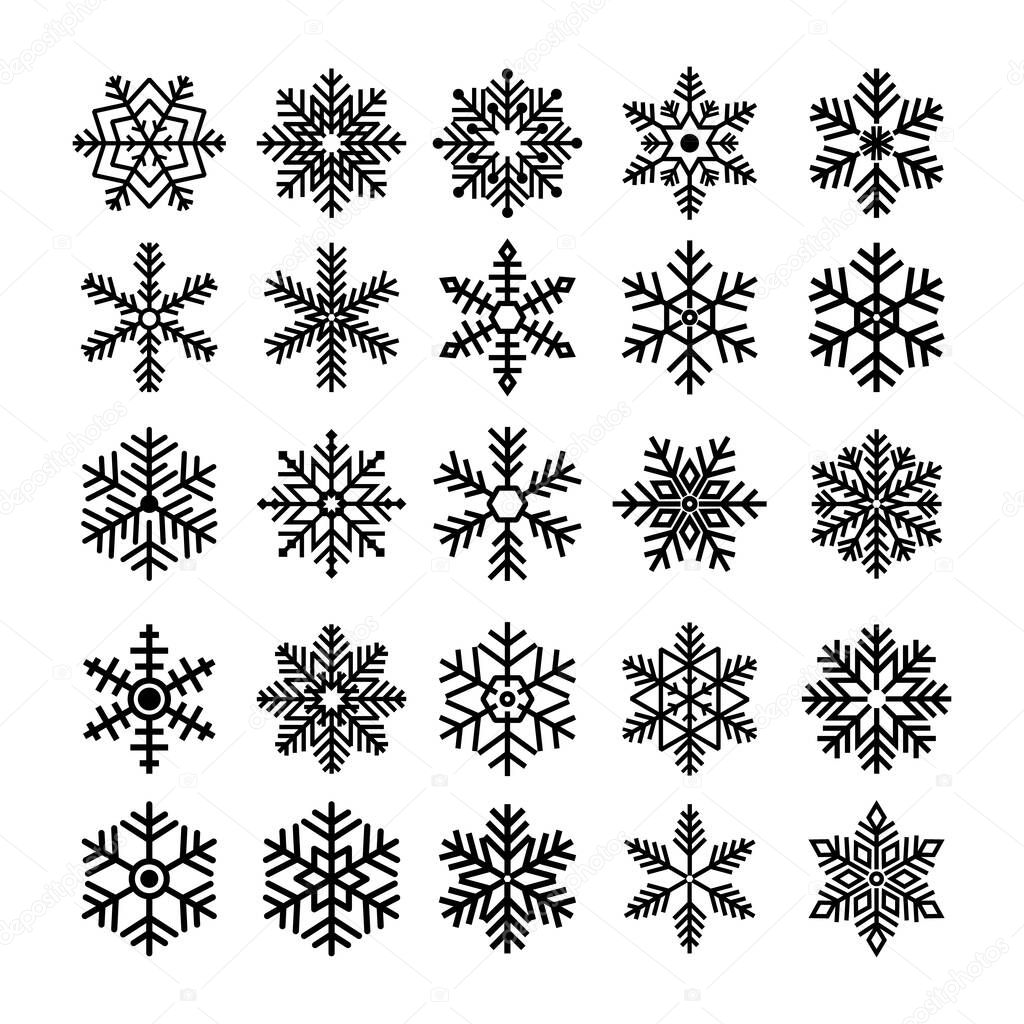 Set of modern snowflakes for design and decoration vector isolated on white background EPS 10