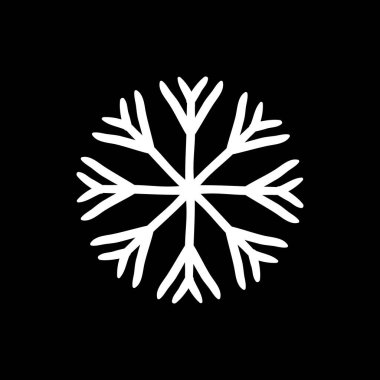 Kar tanesi ikonu. Noel ve kış teması. Basit el çizimi vektör çizimi arkaplanda izole edildi.