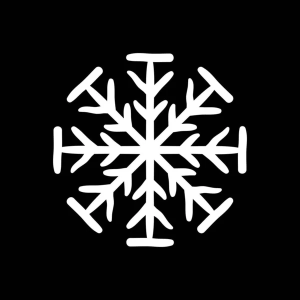 Ikona Płatków Śniegu Boże Narodzenie Zima Prosty Ręczny Rysować Wektor — Wektor stockowy
