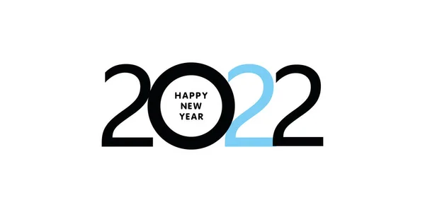 2022 Happy New Year Logo Design Textu Šablona Pro Návrh — Stockový vektor