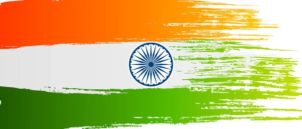 Paint Stroke Indian Flag Banner Background Vector Illustration — 스톡 벡터