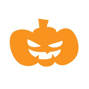 Beyaz arkaplanda izole edilmiş Cadılar Bayramı kabak vektör simgesi.