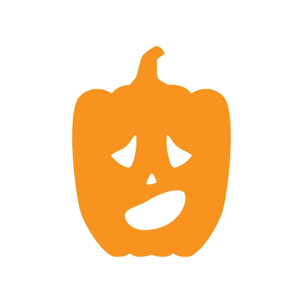 Halloween Pumpkin Vector Icon Illustration Isolated White Background — Stock Vector