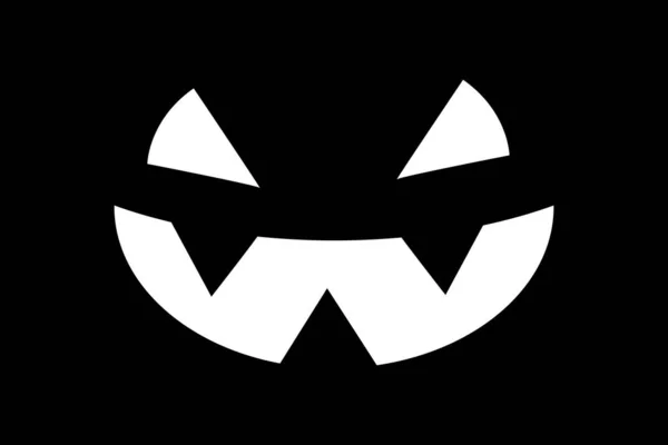 Черном Фоне Выделена Векторная Иллюстрация Эмоций Белого Лица Хэллоуина Печать — стоковый вектор