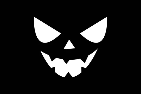 Halloween Rosto Branco Emoção Vetor Ilustração Isolado Fundo Preto Impressão —  Vetores de Stock