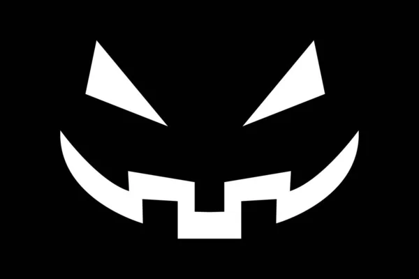 Черном Фоне Выделена Векторная Иллюстрация Эмоций Белого Лица Хэллоуина Печать — стоковый вектор