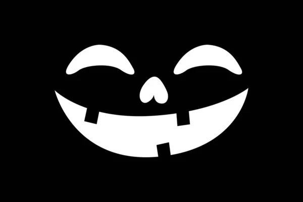 Halloween Biała Twarz Wektor Emocji Ilustracji Izolowane Czarnym Tle Drukuj — Wektor stockowy