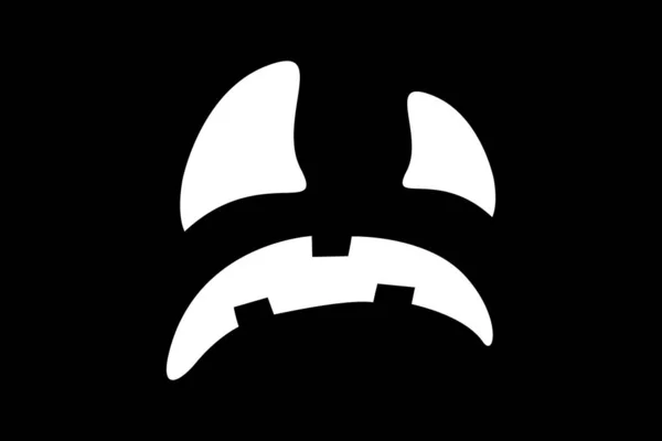 Хеллоуїн Біле Обличчя Емоції Векторні Ілюстрації Ізольовані Чорному Фоні Друк — стоковий вектор