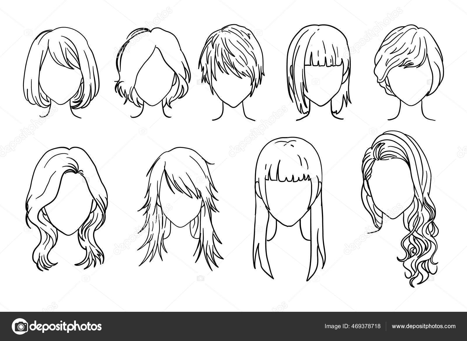 Female Fashion Hairstyles Collections Black Color Hand Drawn Vector Line Stock Vector Image by ©Maximlacrimart #469378718 Female Fashion Hairstyles Collections Black Color Hand Drawn Vector Line Stock Vector Image by ©Maximlacrimart #469378718