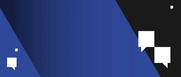 正方形のスピーチの泡と現代の濃い青の幾何学的形状の背景 テキストのための空の場所の背景 ビジネス背景ベクトル図Eps — ストックベクタ