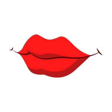 vector illustration of beautiful female lips on white background
