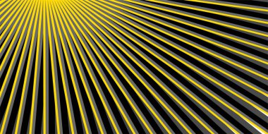 Siyah zemin üzerinde sarı çizgiler bulunan soyut geometrik çizimler