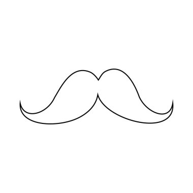 El çizimi bıyık simgesi resimleme, beyaz arkaplan üzerinde vektör