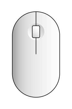 Fare simgesi, basit ince çizgi simgesi, doğrusal resim, imleç, işaretleyici. Vektör illüstrasyonu beyaz arkaplanda izole edildi.