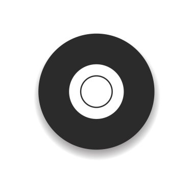 CD veya dvd disk simgesi. Web için vinil disk vektör sembolünün basit illüstrasyonu