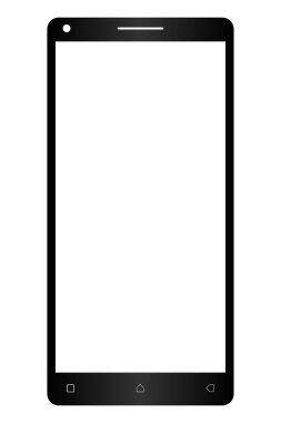 Boş beyaz ekran vektör illüstrasyonlu siyah telefon simgeleri