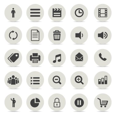 Çoklu Ortam Basit Vektör Simgeleri Ayarlandı