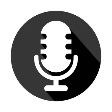  mikrofon basit simge vektör çizimi 