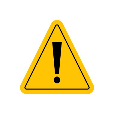  Beyaz arkaplanda sarı alarm üçgeni işareti