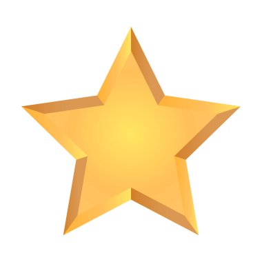 Beyaz arkaplanda izole edilmiş sarı yıldız düz simgesi