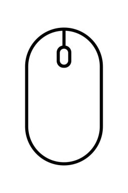 Fare simgesi, basit ince çizgi simgesi, doğrusal resim, imleç, işaretleyici. Vektör illüstrasyonu beyaz arkaplanda izole edildi.