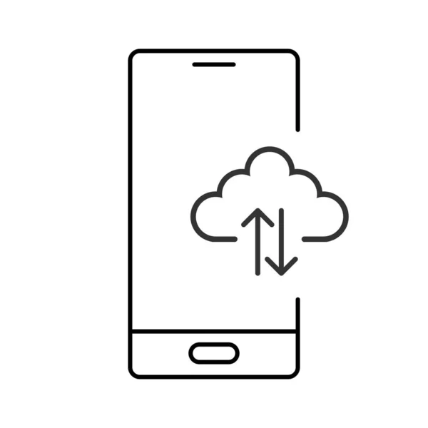 Smartphone Con Icono Nube Icono Tecnología Servicio Nube Intercambio Información — Archivo Imágenes Vectoriales