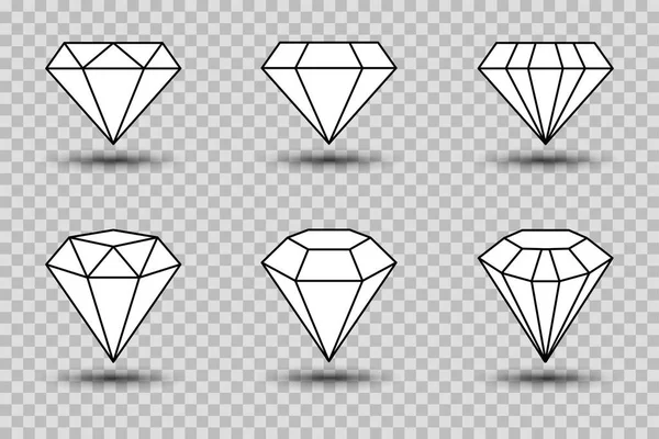 Set Gem Icons Vector Illustration — Vetor de Stock