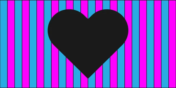 Illustration Coeur Avec Fond Rayé — Image vectorielle