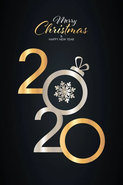 Felice Anno Nuovo 2020 Text Design Illustrazione Vettoriale — Vettoriale Stock