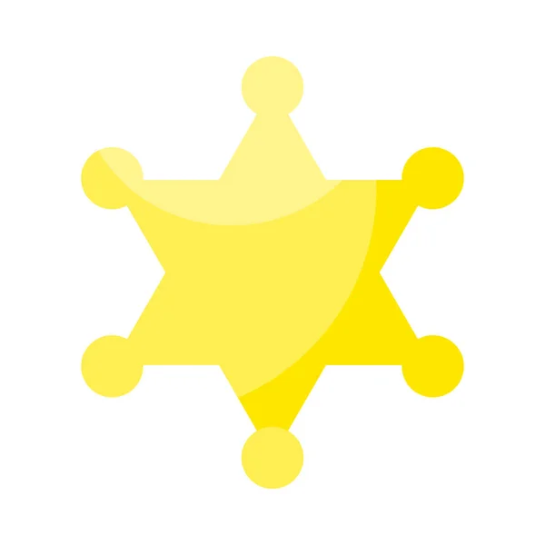 Жовта Шерифна Зірка Векторні Ілюстрації — стоковий вектор