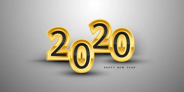 Feliz Ano Novo 2020 Design Texto Ilustração Vetorial — Vetor de Stock