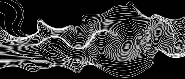 Абстрактный Фон Изогнутыми Линиями Восковой Геометрический Дизайн Иллюстрация — стоковый вектор