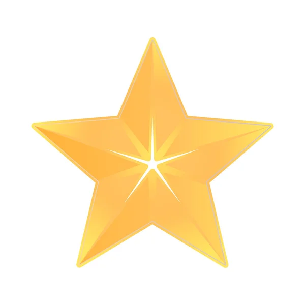 Icono Plano Estrella Amarilla Aislado Sobre Fondo Blanco — Archivo Imágenes Vectoriales