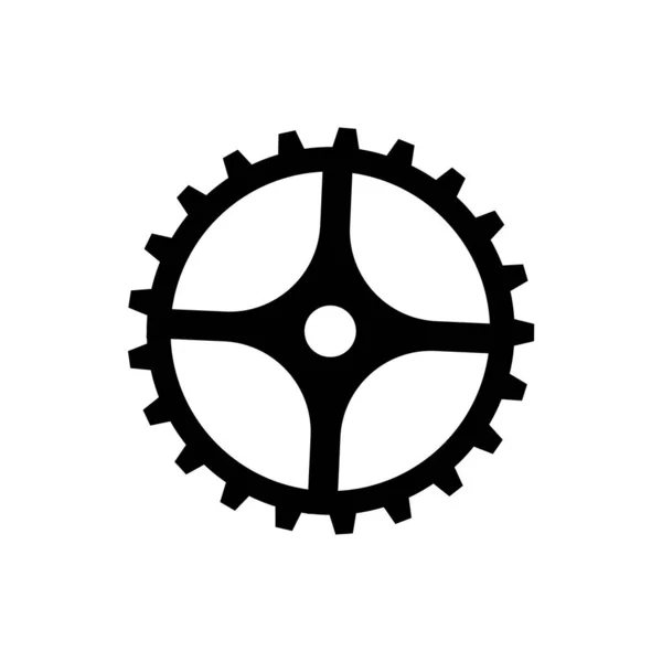 Ícone Cogwheel Preto Isolado Fundo Branco —  Vetores de Stock