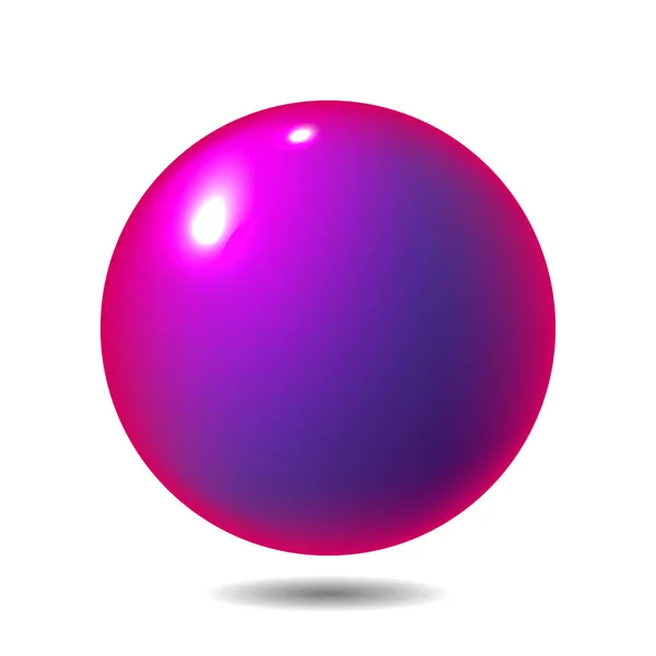 Esfera Redonda Púrpura Brilhante Fundo Branco Esfera Abstrata Ilustração Renderizada — Vetor de Stock