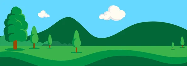 Naturaleza Paisaje Con Árboles Verdes Vector Fondo Diseño — Vector de stock