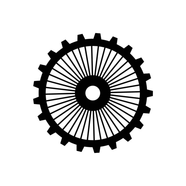 Kolečko Vektorové Logo Design Koncept Převodovky Znak Izolované Bílém Pozadí — Stockový vektor