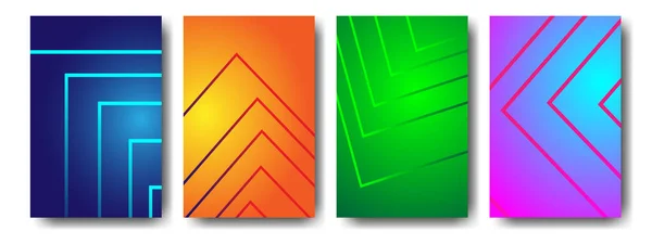 Набор Абстрактных Трехмерных Иллюстраций Линиями Геометрические Линейные Фоновые Шаблоны — стоковый вектор