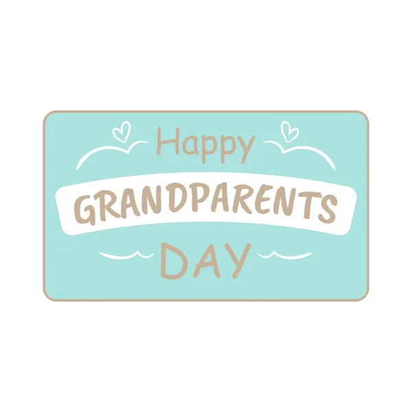 Happy Grandparents Day Lettering Celebration Card — Stock Vector