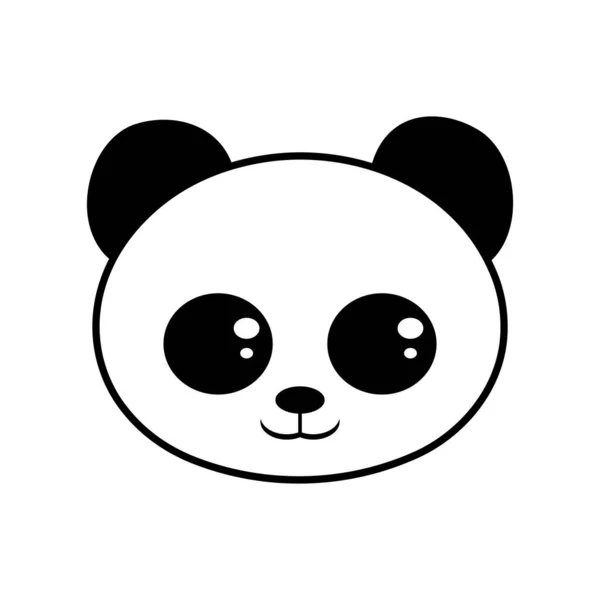 可爱的熊猫脸矢量图解设计 — 图库矢量图片
