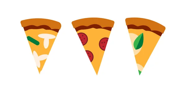 Pizza Scheiben Set Vektor Illustration Design — Stockvektor