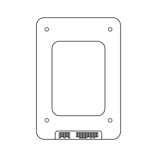 Icône Ligne Ssd Signe Entraînement Semi Conducteurs Symbole Disque Stockage — Image vectorielle