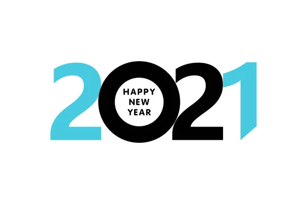 Šťastný Nový Rok 2021 Vektorová Šablona Moderní Jednoduchý Design — Stockový vektor