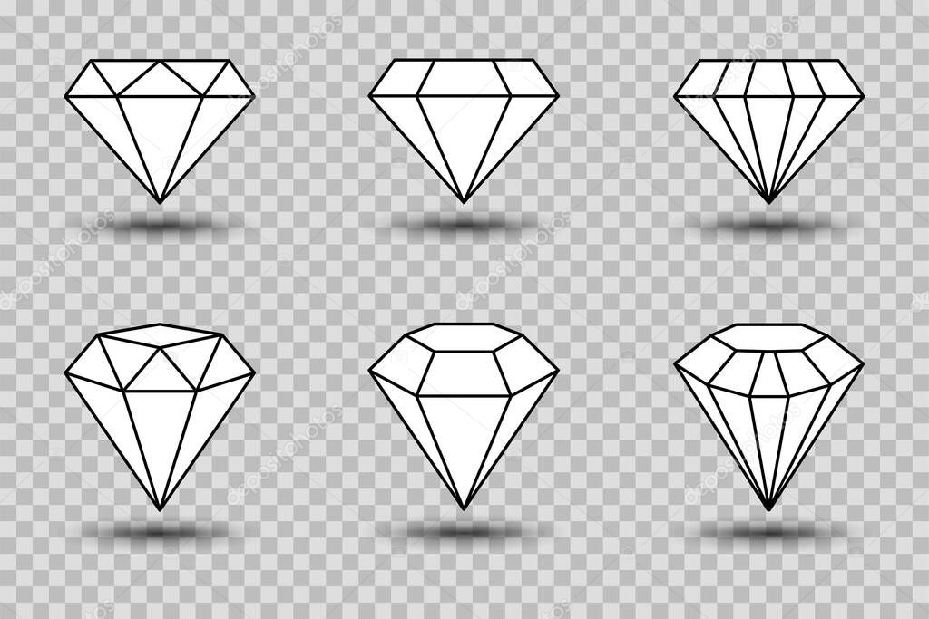 set of gem icons vector illustration