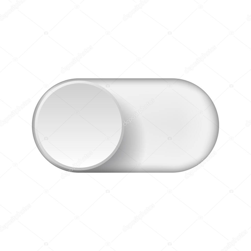 Off toggle switch button. Material design switch button Vector illustration