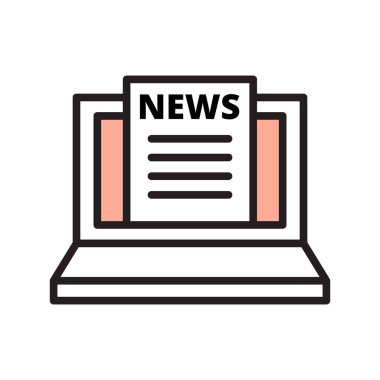 Haberler. Modern sosyal medya çizgisi vektörü.