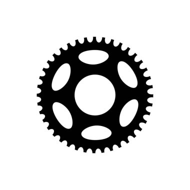 Çark vektör logosu tasarımı, vites konsepti, beyaz arkaplanda izole edilmiş amblem